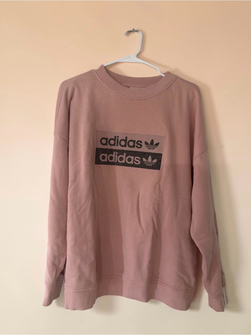adidas Crewneck Sweatshirt in Dusty Rose with Black Logo
